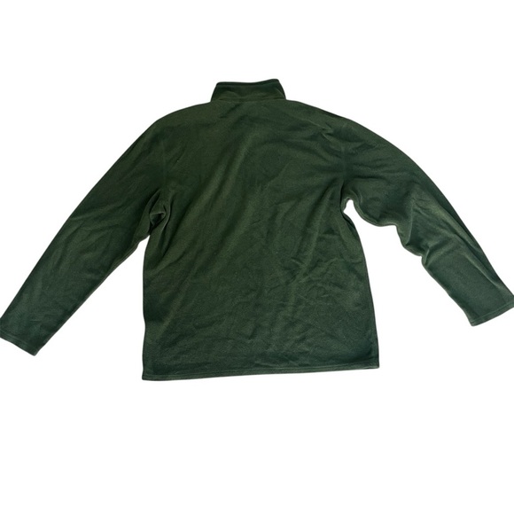 North Face Quarter Zip Green Fleece Pullover Sweater - Size Large - Picture 2 of 5